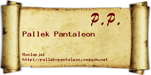 Pallek Pantaleon névjegykártya